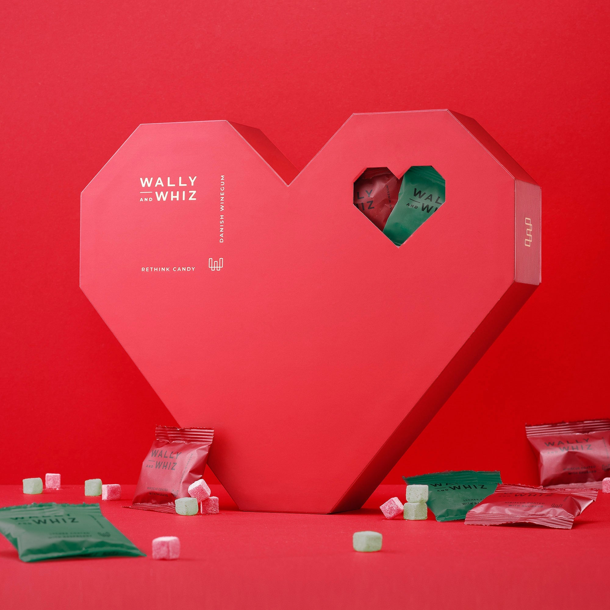 Wally og Whiz Christmas Heart Box með 60 flæðipökkum jól bragð 2023 660g