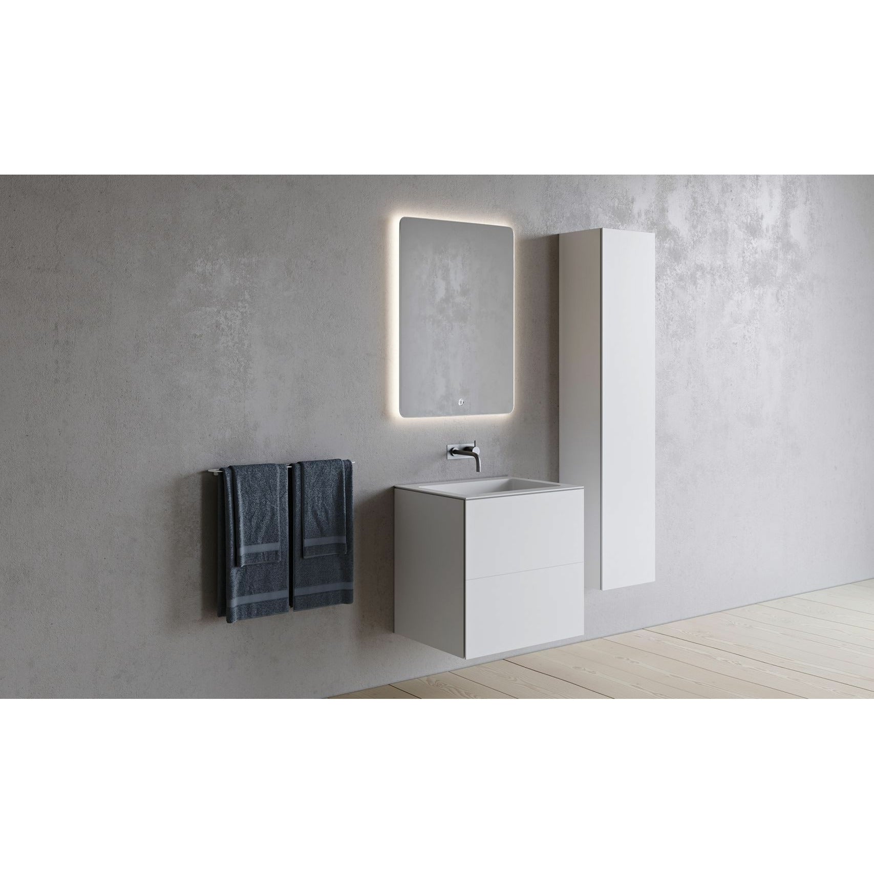 Copenhagen Bath Sq2 Double Cabinet With Center Washing, L60 Cm