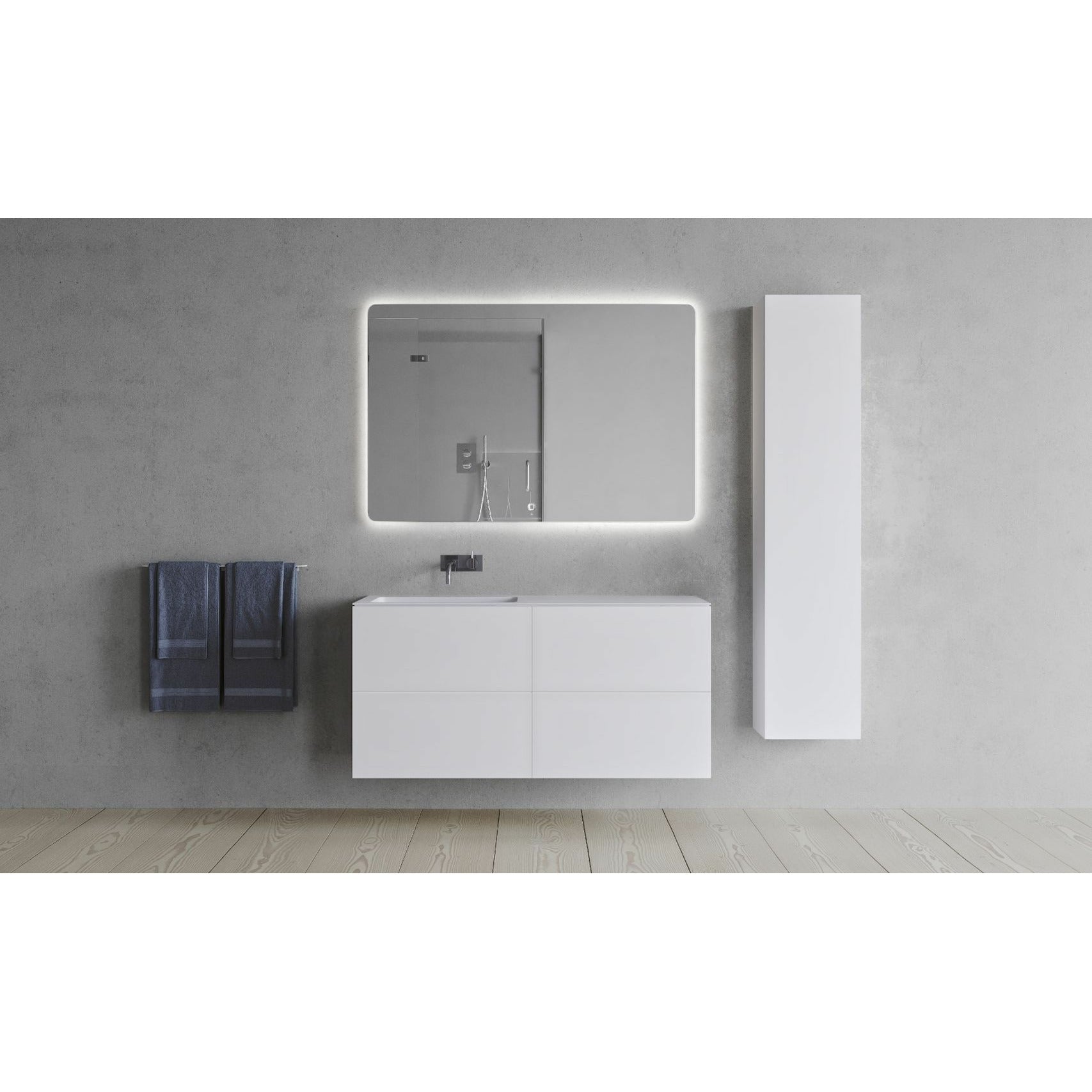 Copenhague Bath SQ2 Doble gabinete con lavado izquierdo, L120 cm