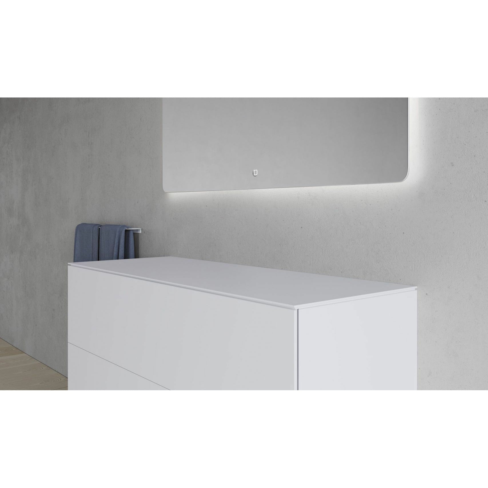Copenhagen Bath Armoire double SQ2 avec comptoir, L100 cm