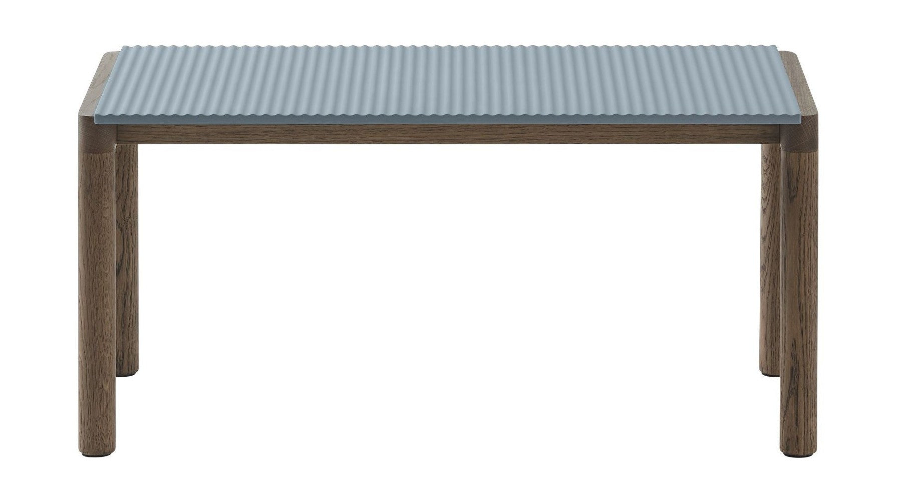Muuto Koppel salontafel 1 golvende lichtblauw/donker geolied eik, 40 x 84 x 40 cm