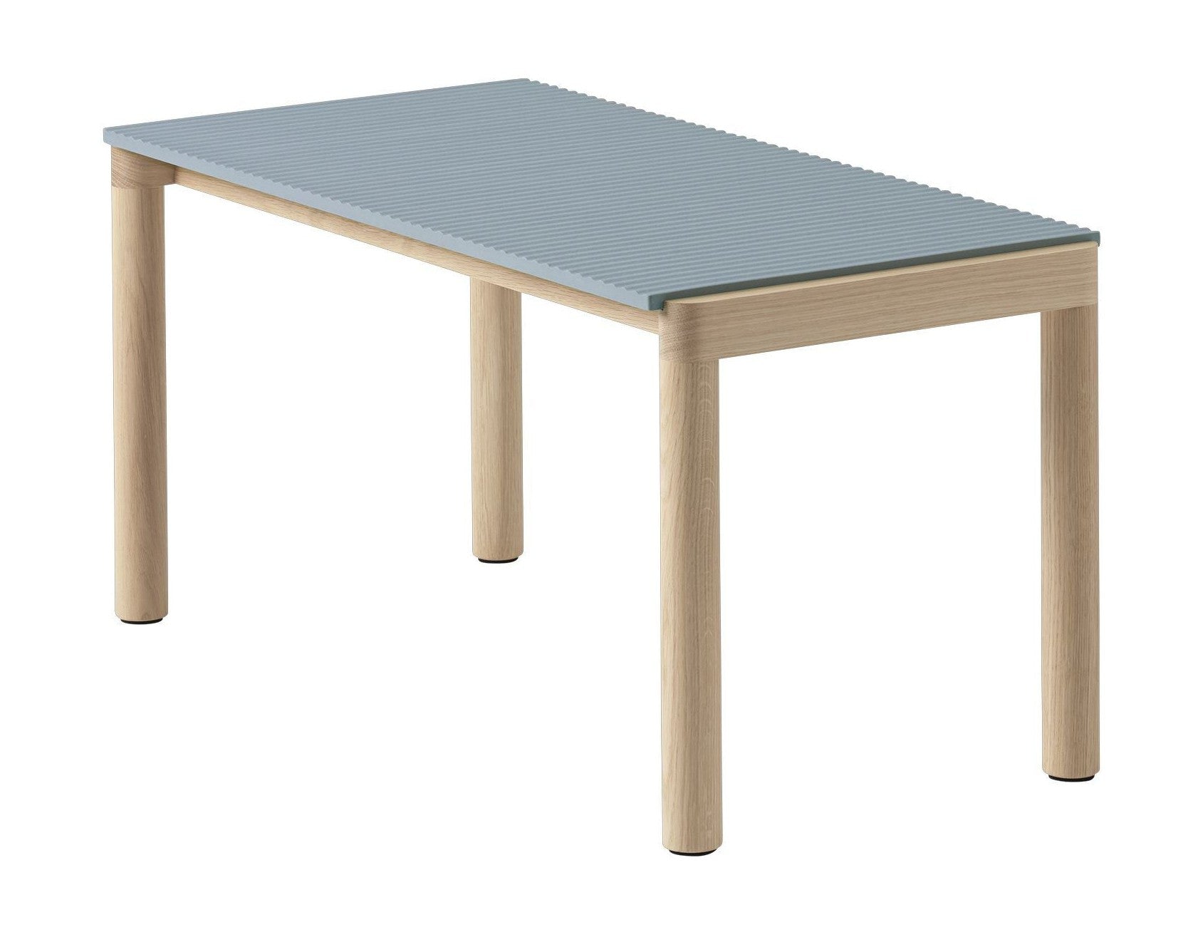 Muuto pareja mesa de café 1 azul claro/roble ondulado, 40 x 84 x 40 cm