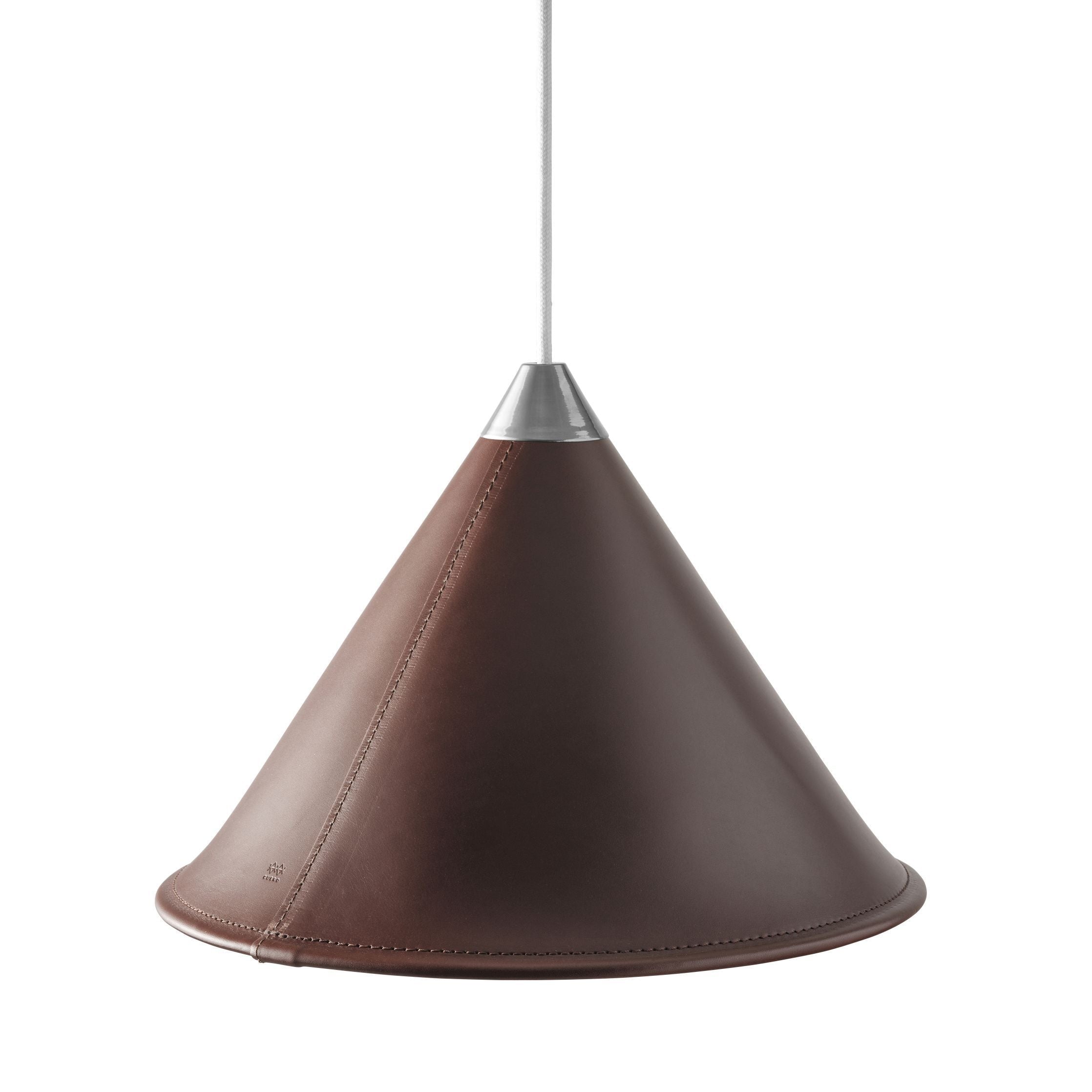 Cuero Namibia Pendant ø 25 Cm, Chocolate/Chrome With White Cable