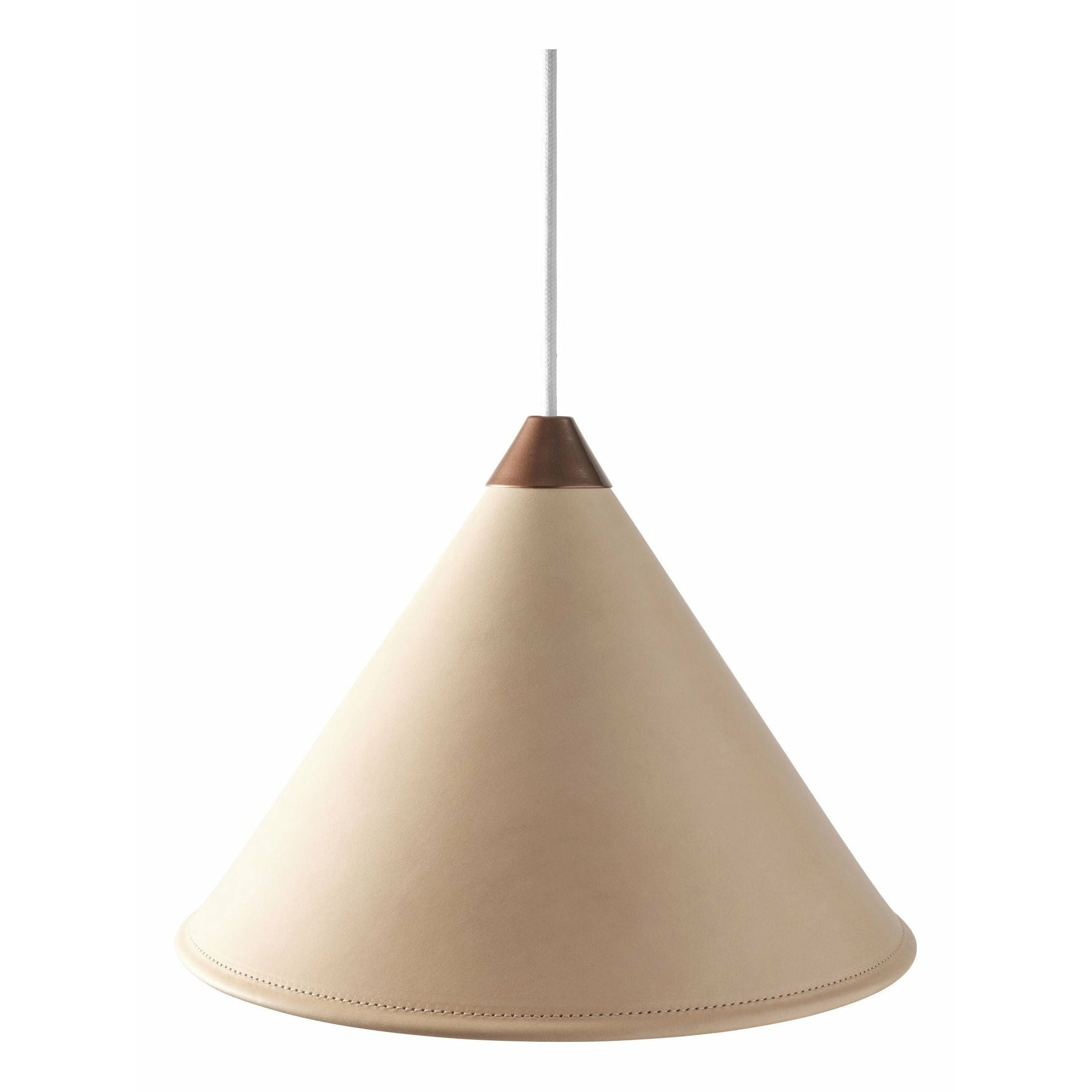 Cuero Namibia Pendant Ø 45 cm, natura grezza/rame con cavo bianco