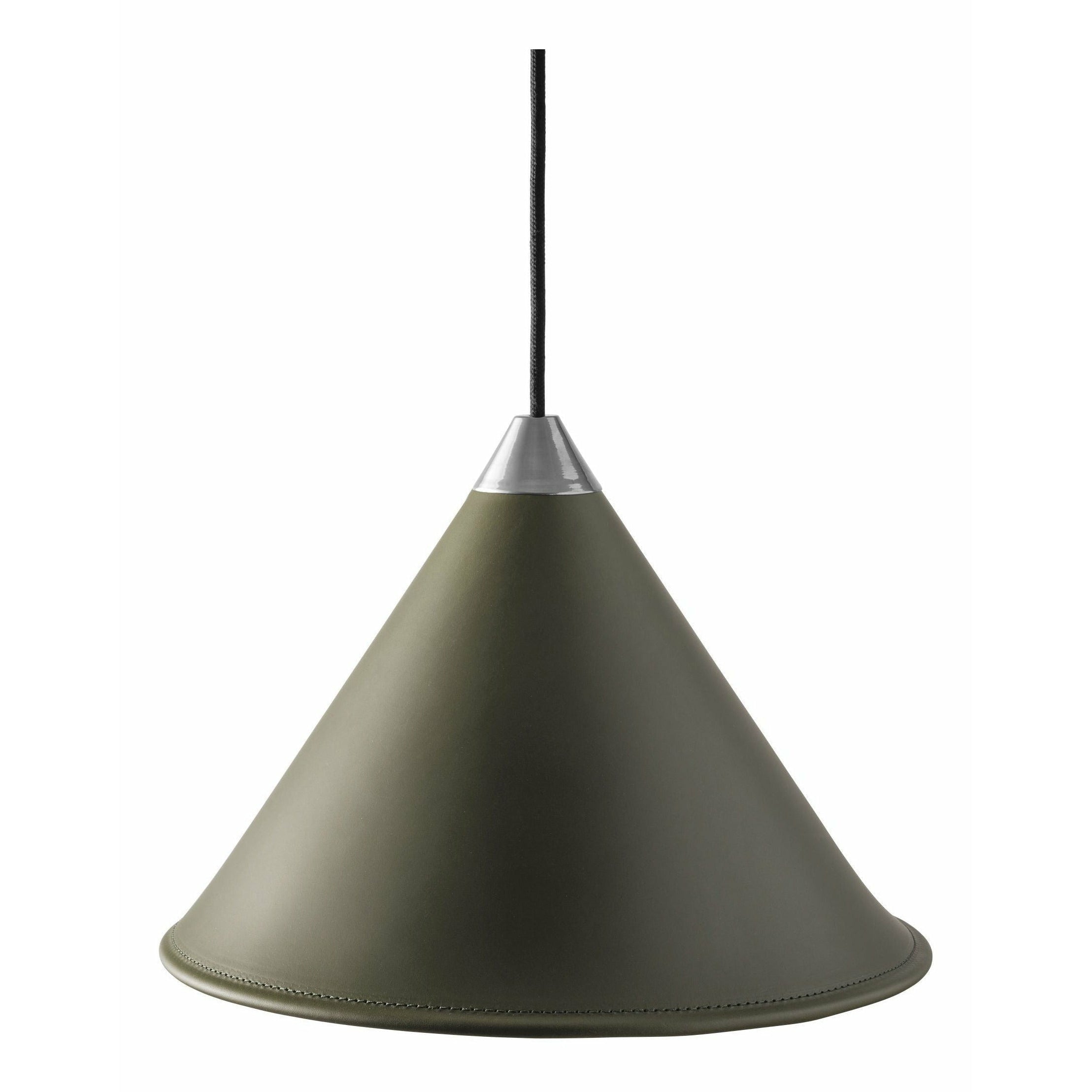 Cuero Namibia Pendant Ø 45 cm, verde erba/cromo con cavo nero