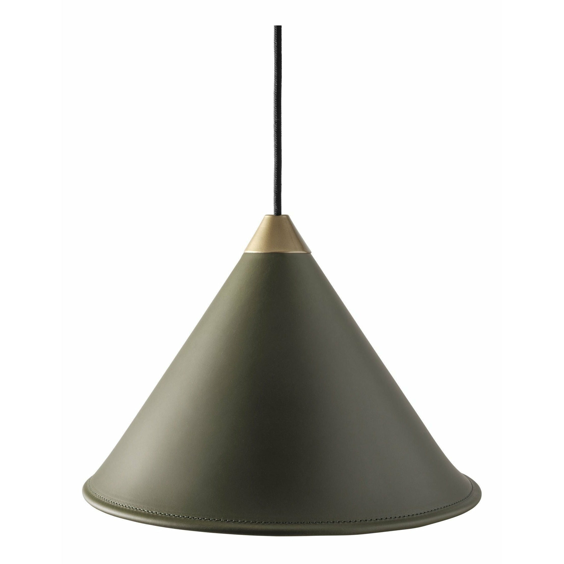 Cuero Namibia Pendant Ø 45 cm, verde erba/ottone con cavo nero