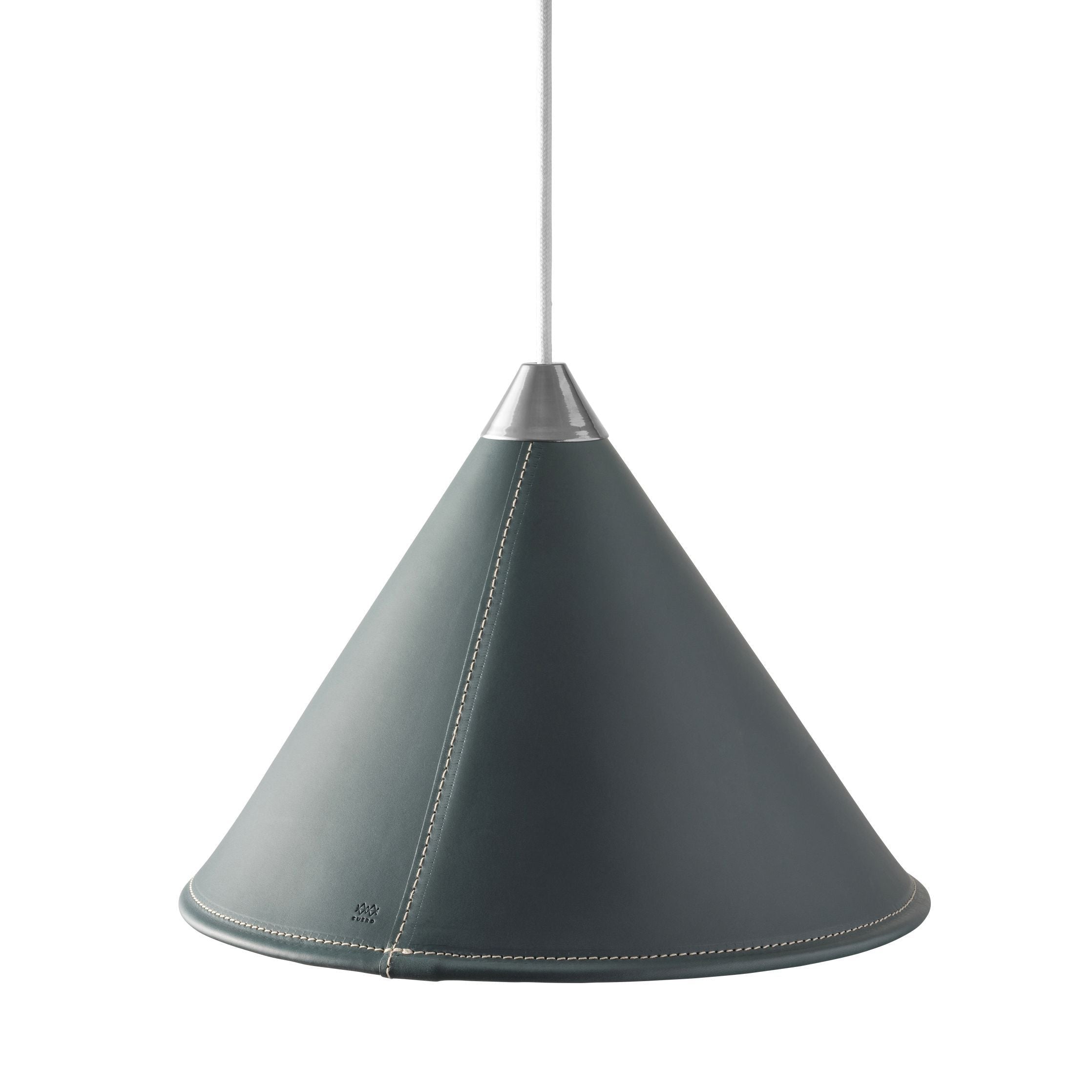 Cuero Namibie Pendant Ø 45 cm, bleu océan / chrome avec câble blanc