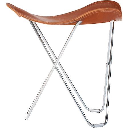 Cuero Tabouret Pampa Flying Goose, Polo / Chrome