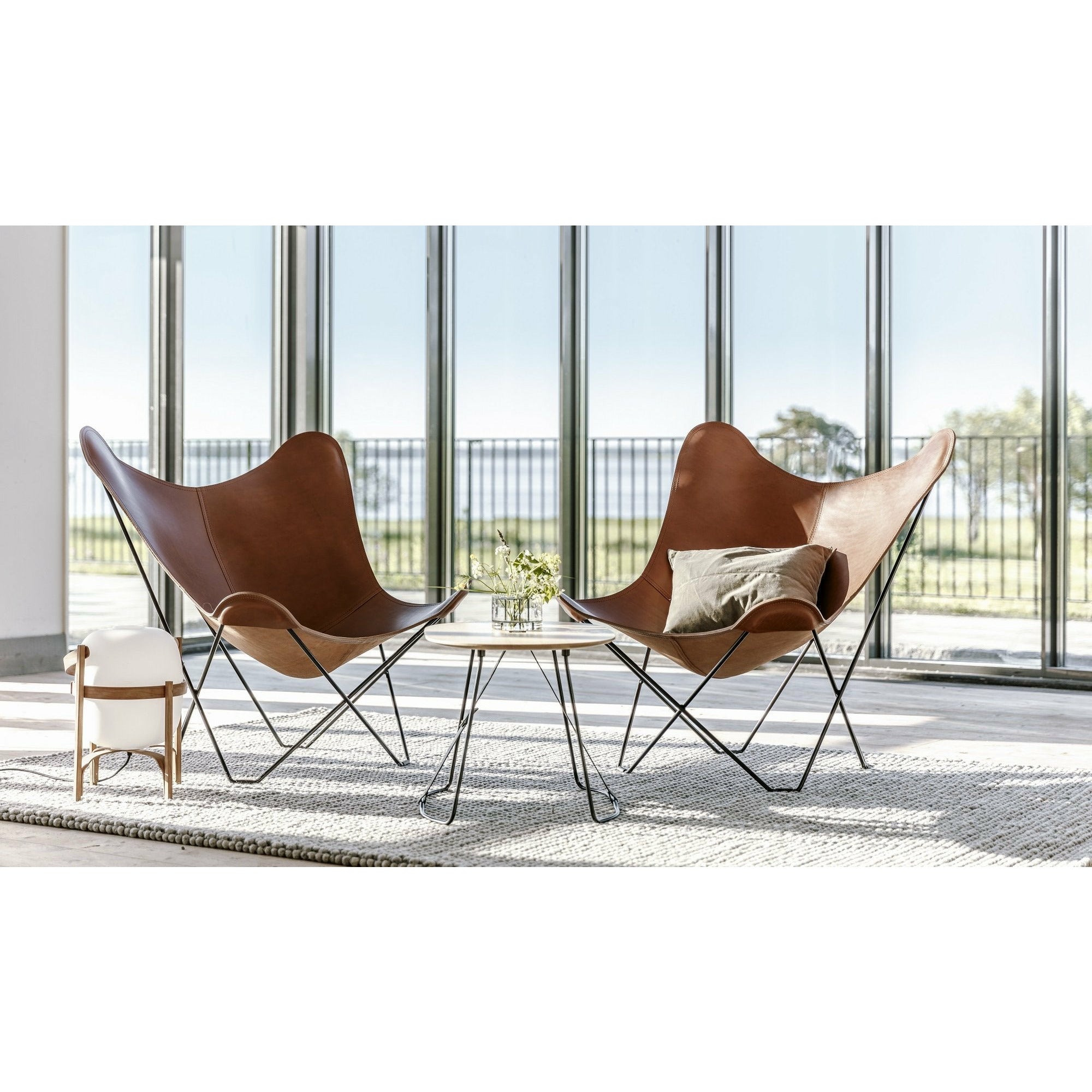 Cuero Pampa Mariposa Butterfly Chair, Nature Brute/Chrome