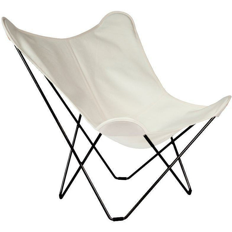 Cuero Sunshine Mariposa蝴蝶椅，牡蛎/黑色室外框架