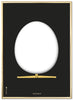 Brainchild The Egg Design Sketch Posterrahmen aus messingfarbenem Metall 70 x 100 cm, schwarzer Hintergrund