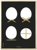 Brainchild The Egg Design Sketches Posterrahmen aus messingfarbenem Metall 70 x 100 cm, schwarzer Hintergrund