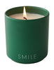 Lettere di design Sorriso di candela profumato grande, verde erba