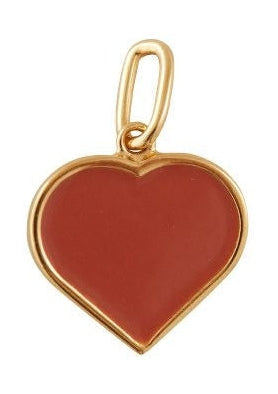 Lettere di design smalto pendente grande cuore oro, Ash rosa