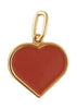 Lettere di design smalto pendente grande cuore oro, Ash rosa