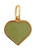 Lettere di design a pendente smalto grande cuore oro, verde croccante