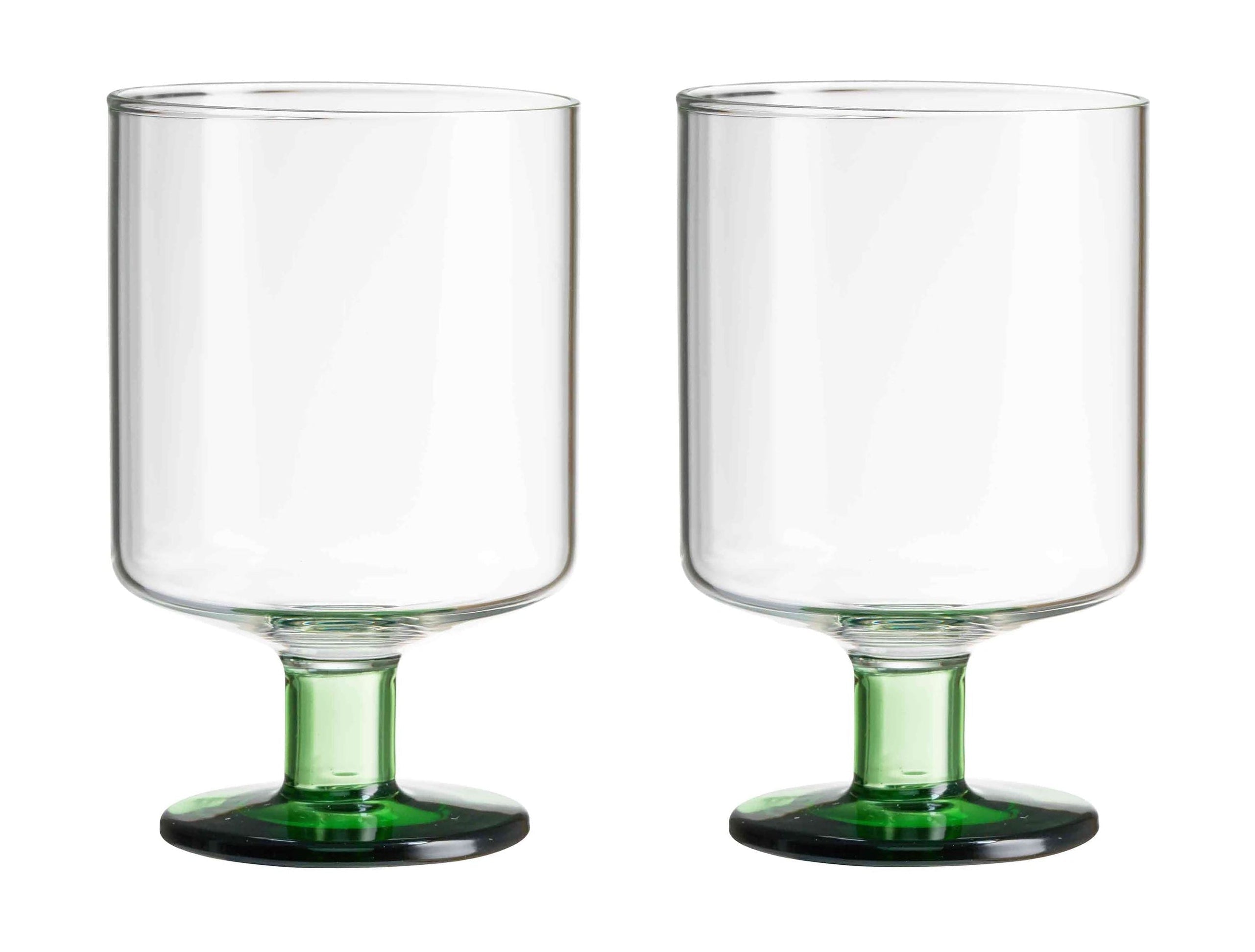 Designbokstaver sjenerøst vinglass 2 p CS., Klar/grønn