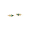 Design Letters Grands boucles d'oreilles Mom Set de 2 18k plaqués or, malachite vert