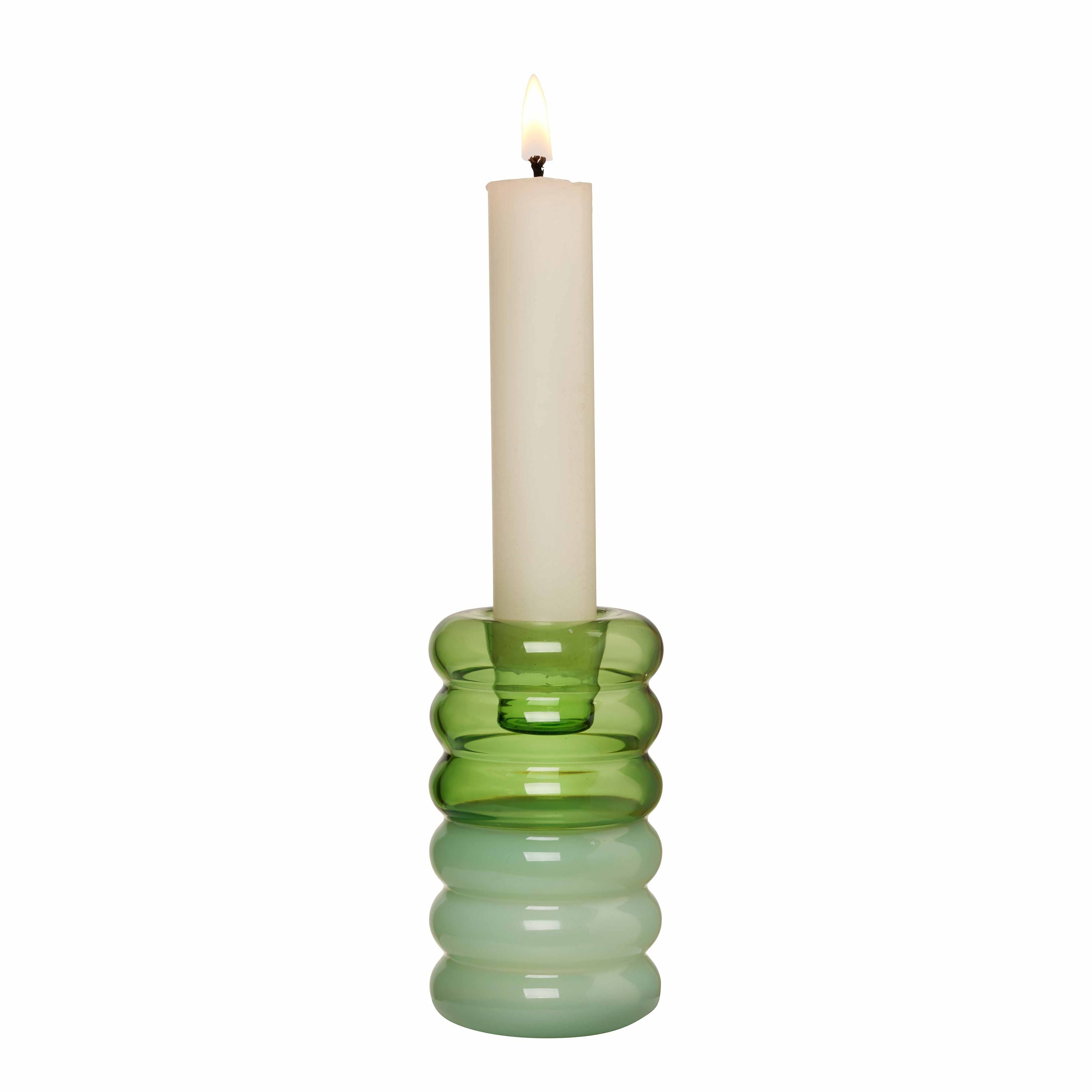 Porta di candela a cerchio lettere di progettazione, verde