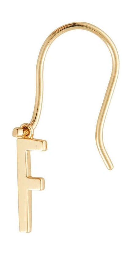 Letras de diseño Pendientes iniciales con oro Gold, F
