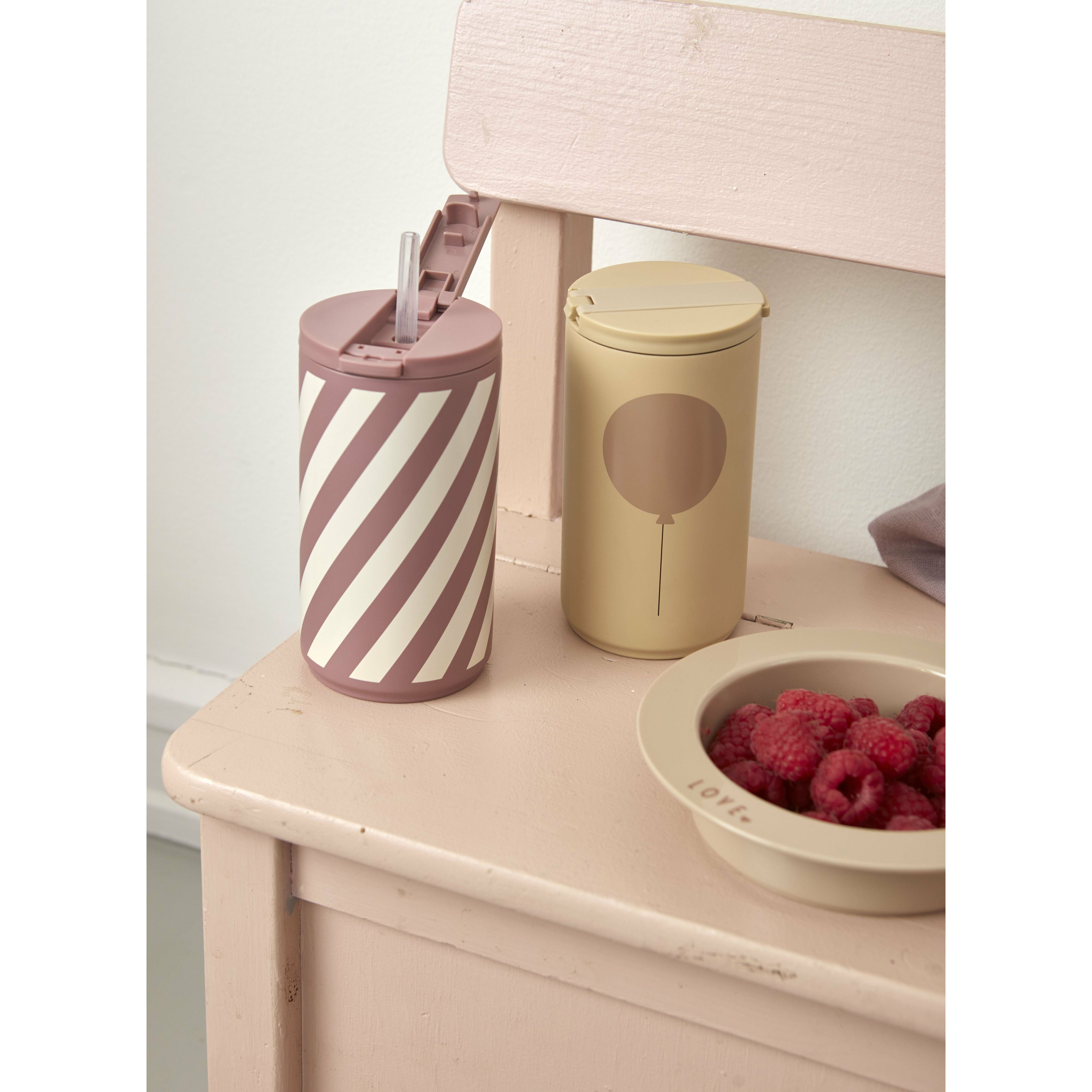 Letras de diseño para niños Taza térmica 350 ml Stripe Ash Rose 4037c, Ash Rose