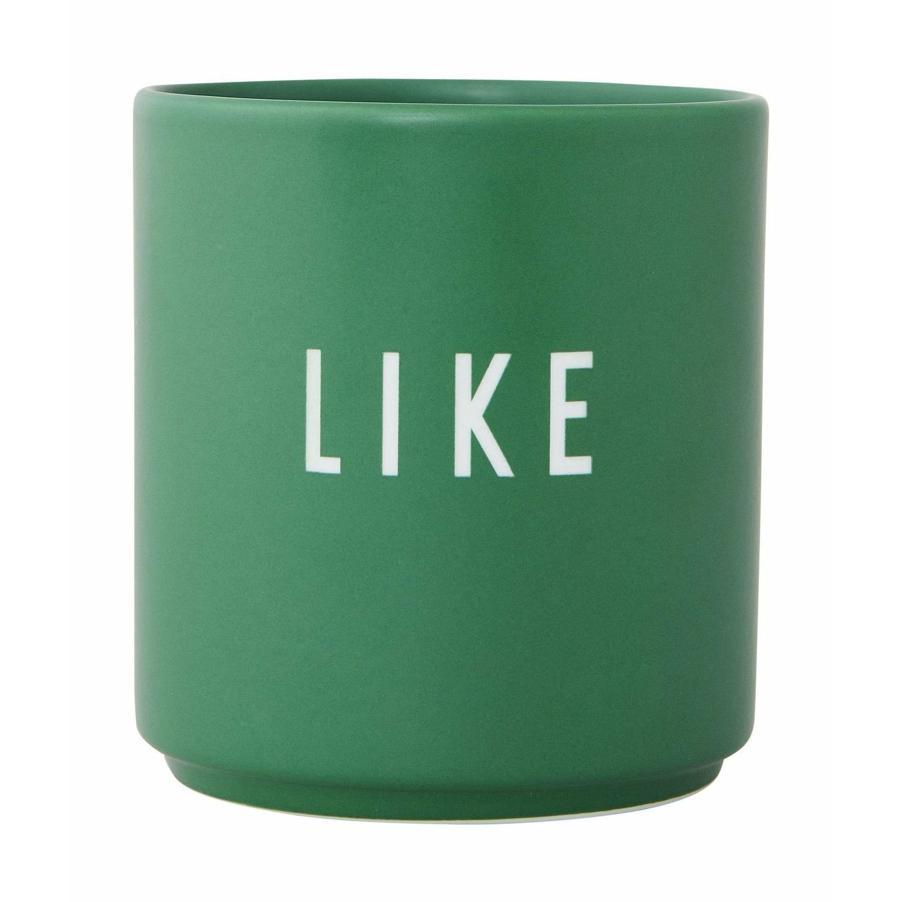 La tazza preferita della lettera di design come, verde erba