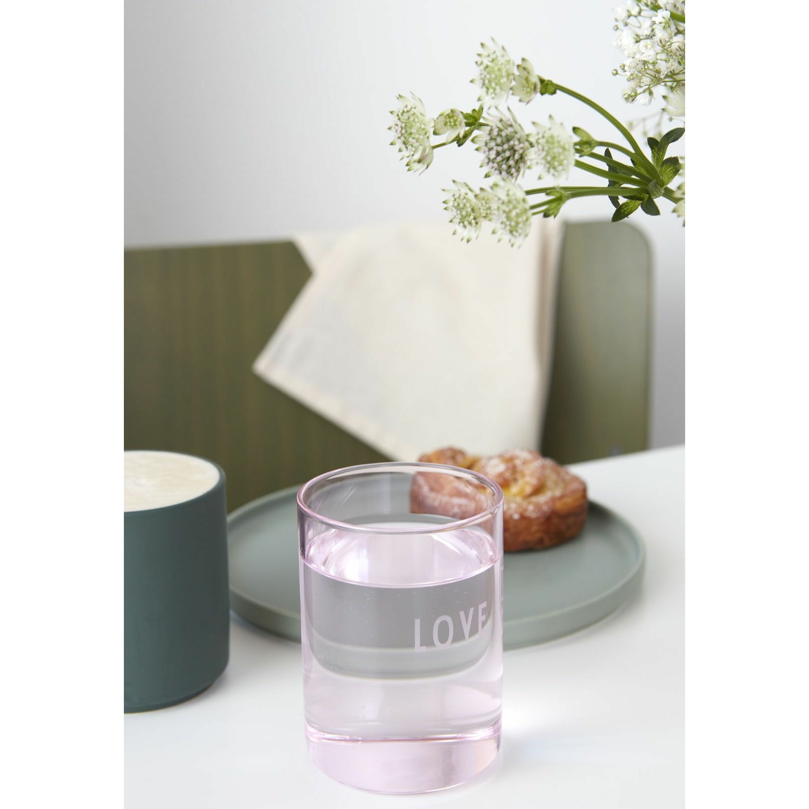 De favoriete drinkglas liefde van designletter, Rose