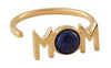 Design Letters Mom Ring Gold 18k Gold, Lapis Lazuli Blue