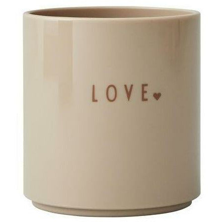 Letras de diseño mini taza favorita beige, amor