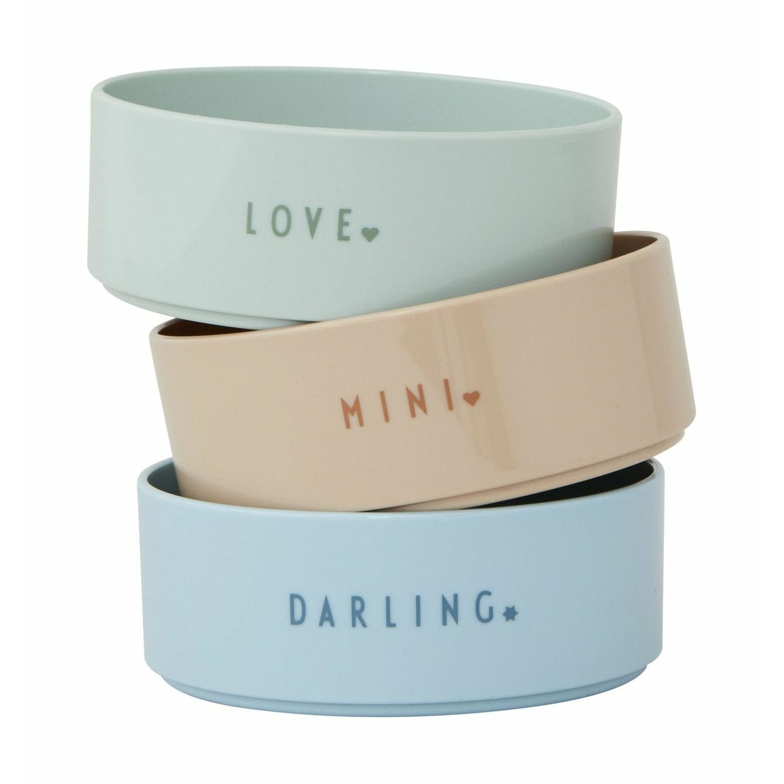 Letras de diseño mini Bowl Favorite Set, verde, azul, beige