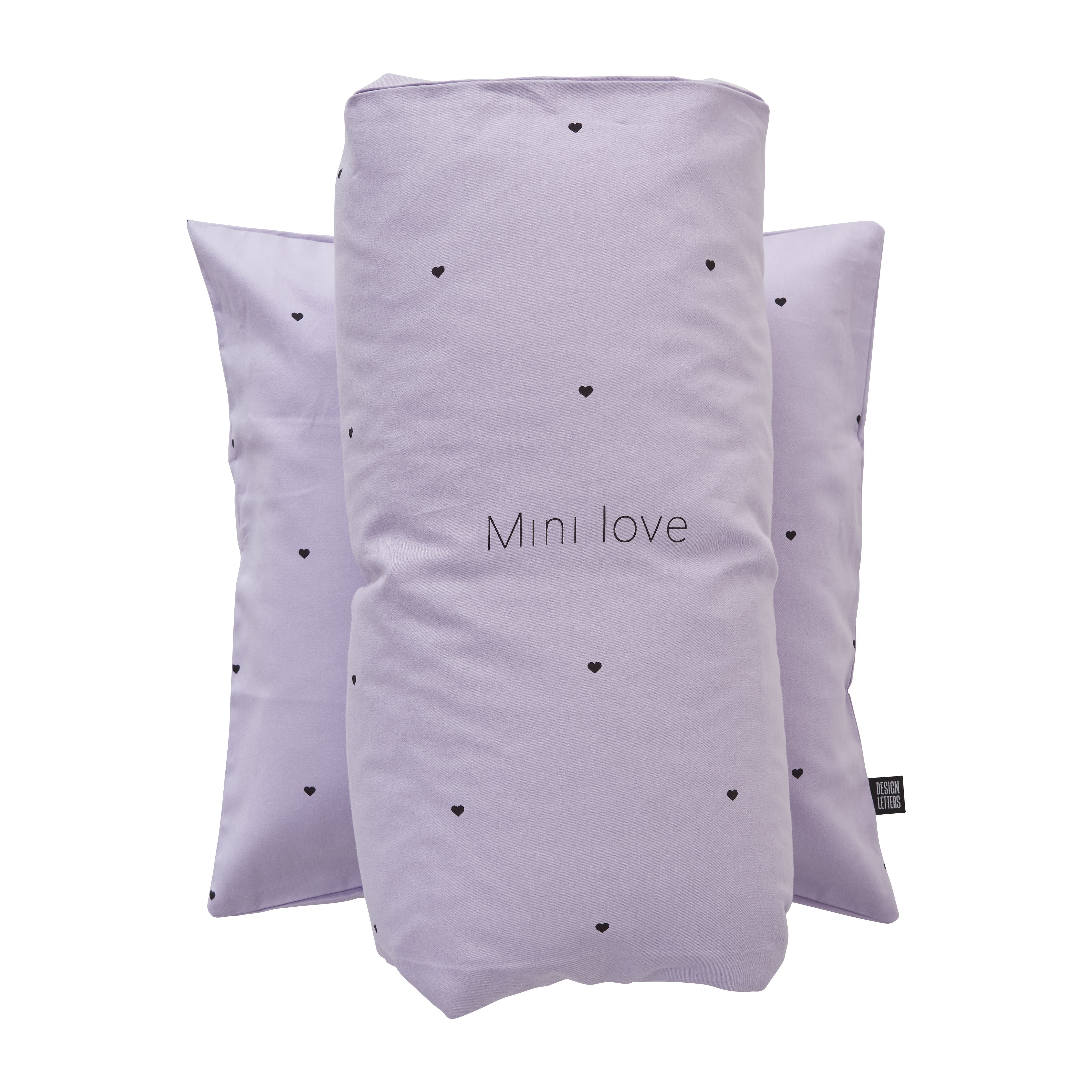 Design Letters Mini Love Baby Willcases et couette de couette 70x100 cm, lavande