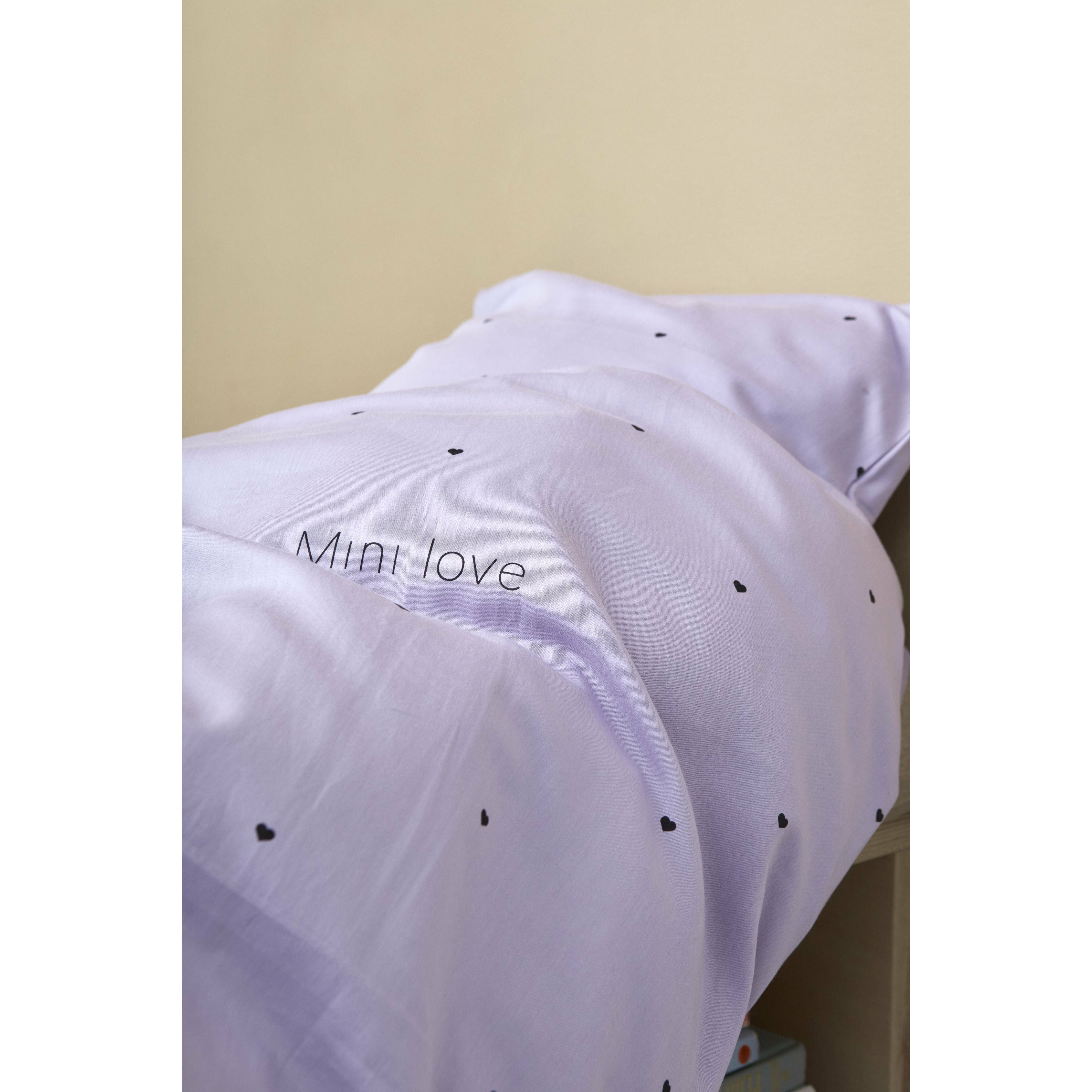 Design Letters Mini Love Baby Pillowcases en dekbedoverslagen 70x100 cm, lavendel