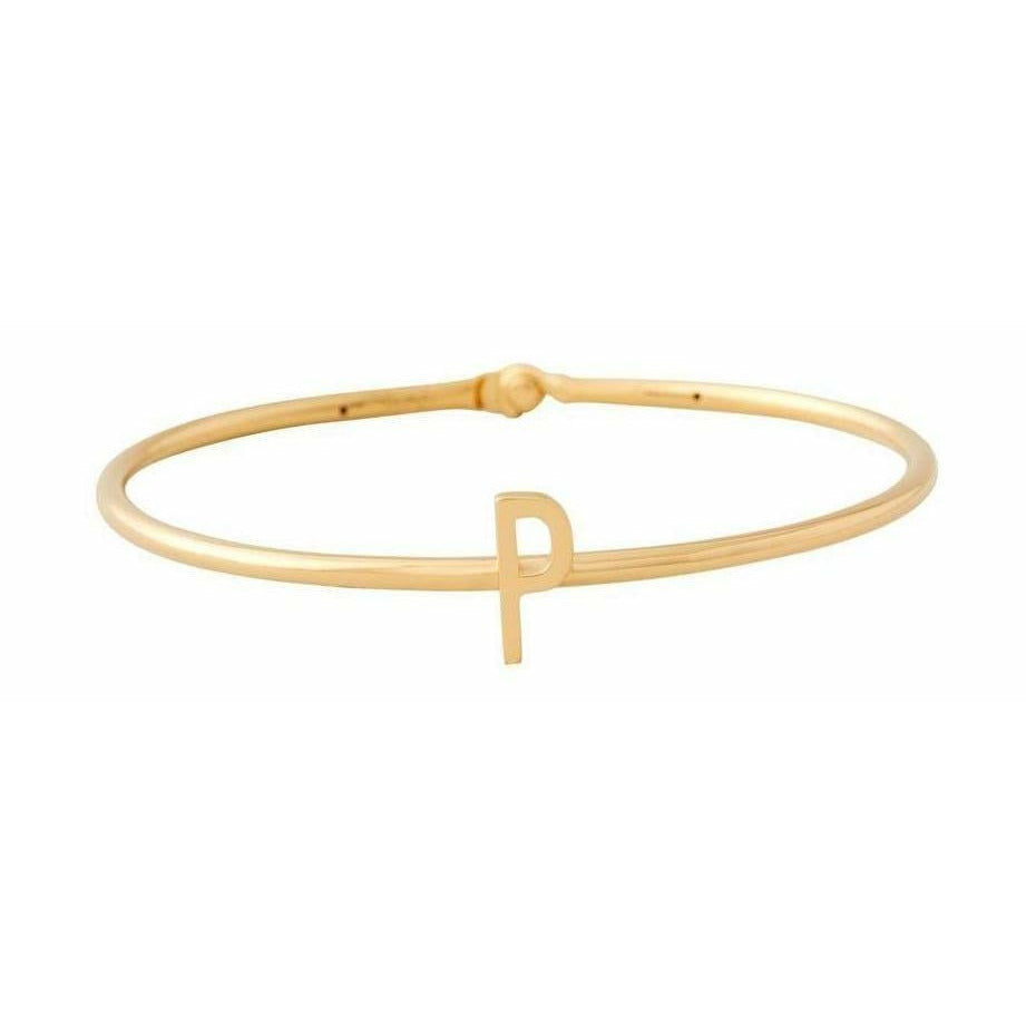 Design Letters My Bangle P Bangle, 18k Gold Plated Silver