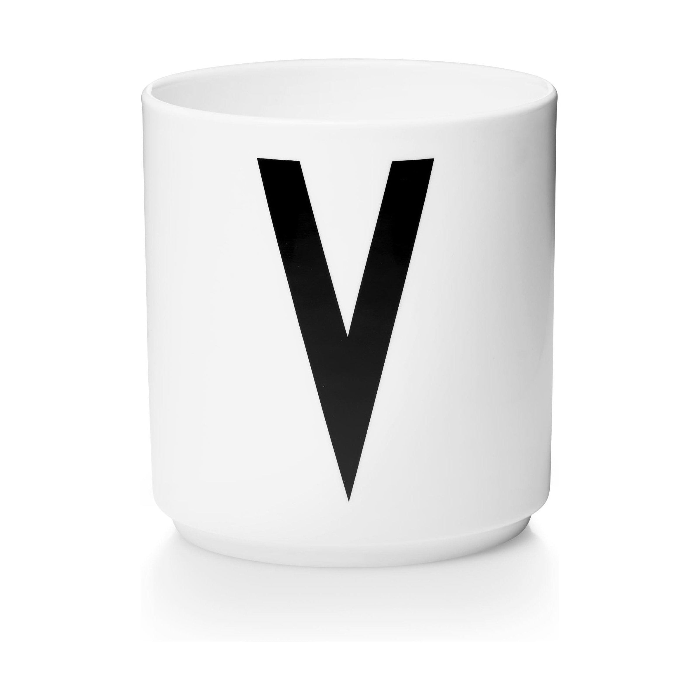 Lettere di design Mug in porcellana personale a z, bianco, v