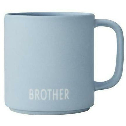 Design Letters Siblings Porcelain Mug Brother Light Blue, Brother