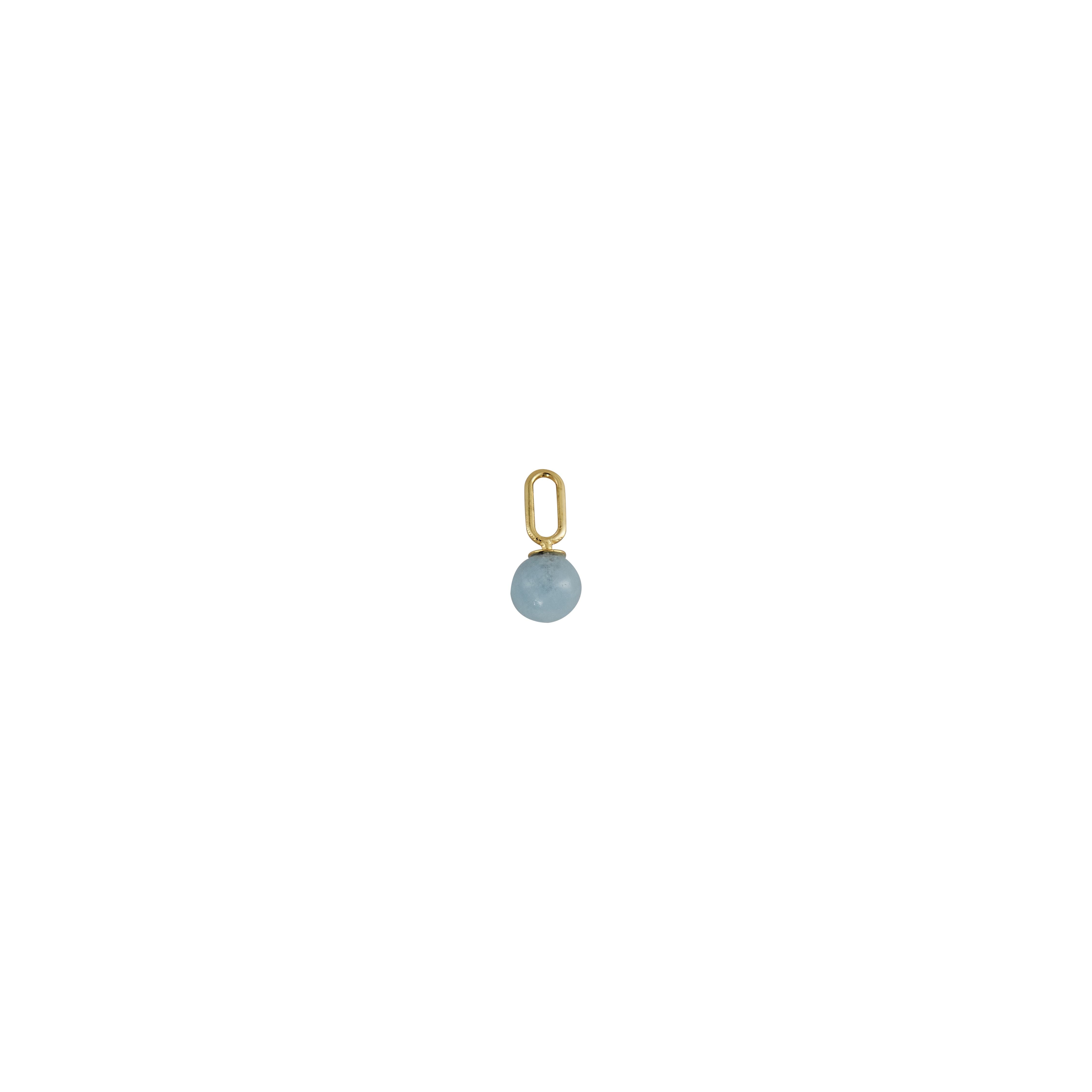 Design Letters Kivipisara riipus 5 mm 18 k kultapinnoitettu hopea, akvamariini sininen