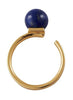 Lettere di design Anello di goccia di pietra 18K oro placcato, lapis lazuli blu