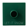 Lettere di design Candela di Natale Holding Let It Snow, Grass Green