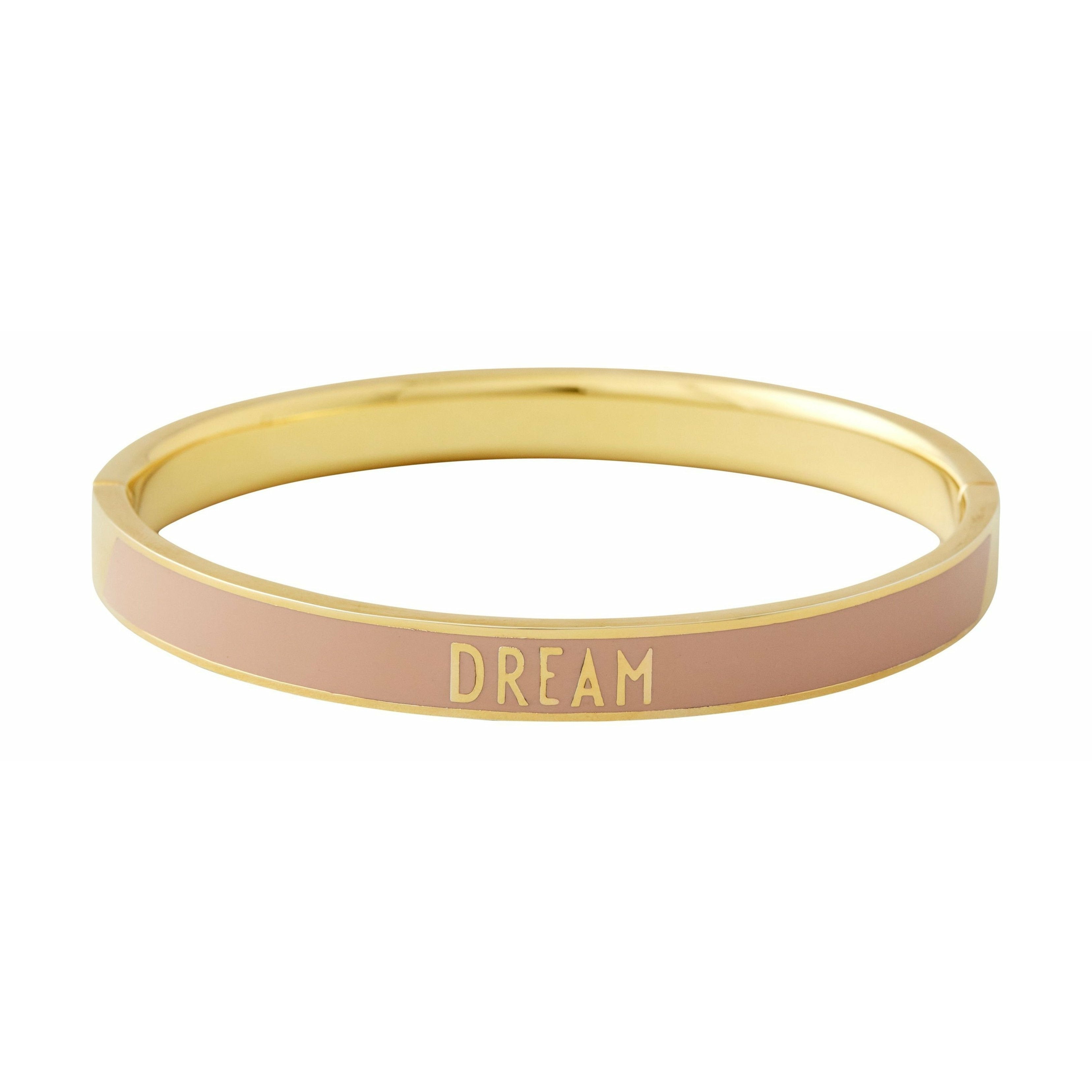 Design Letters Word Candy Armbånd Dream Messing Gold Platted, Beige