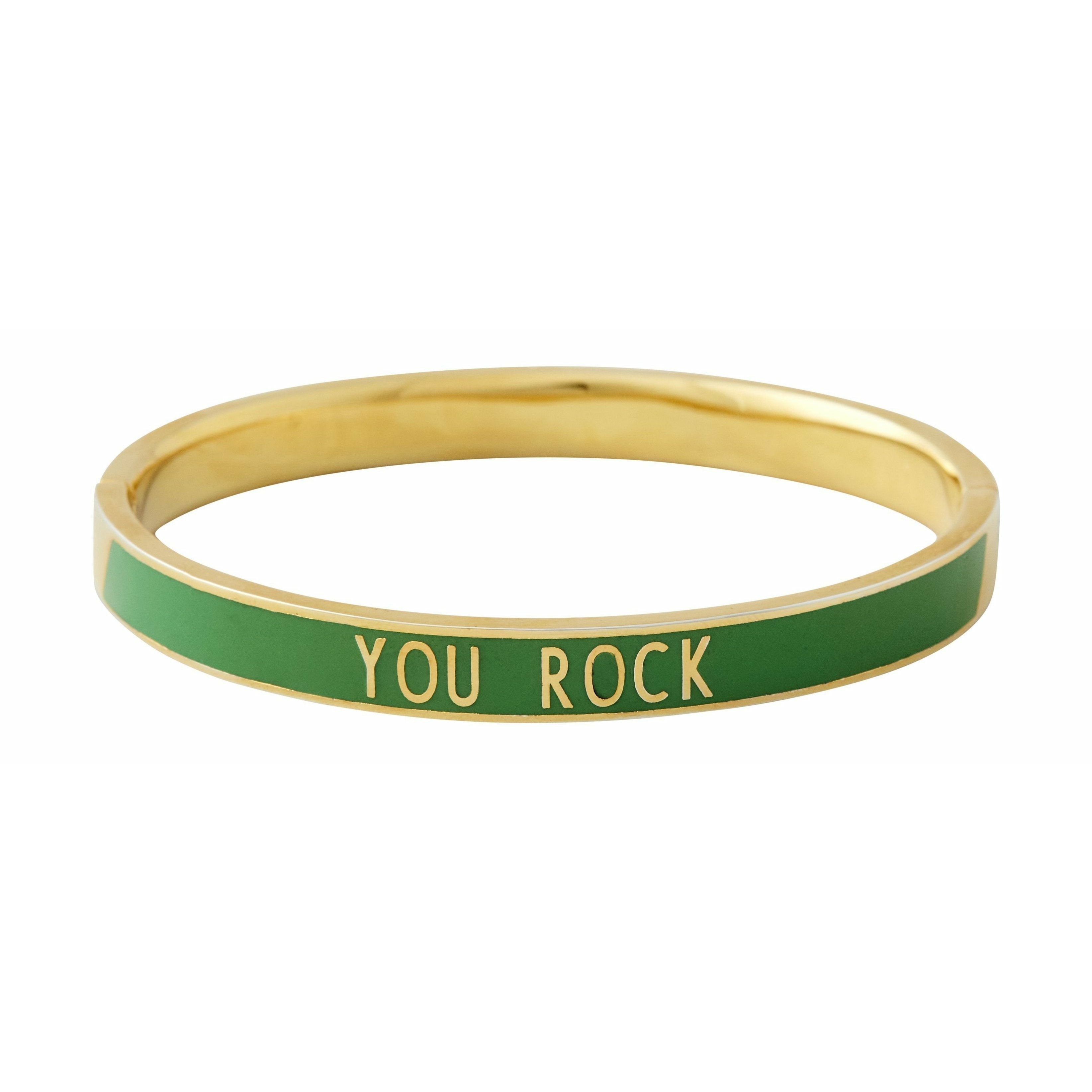 Design Letters Word Candy -rannekoru You Rock Brass Gold Platted, Green