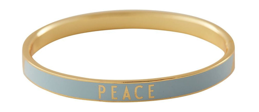 Design Letters Word Candy Bangle Bangle Peace Brass Gold Platted, Blu chiaro