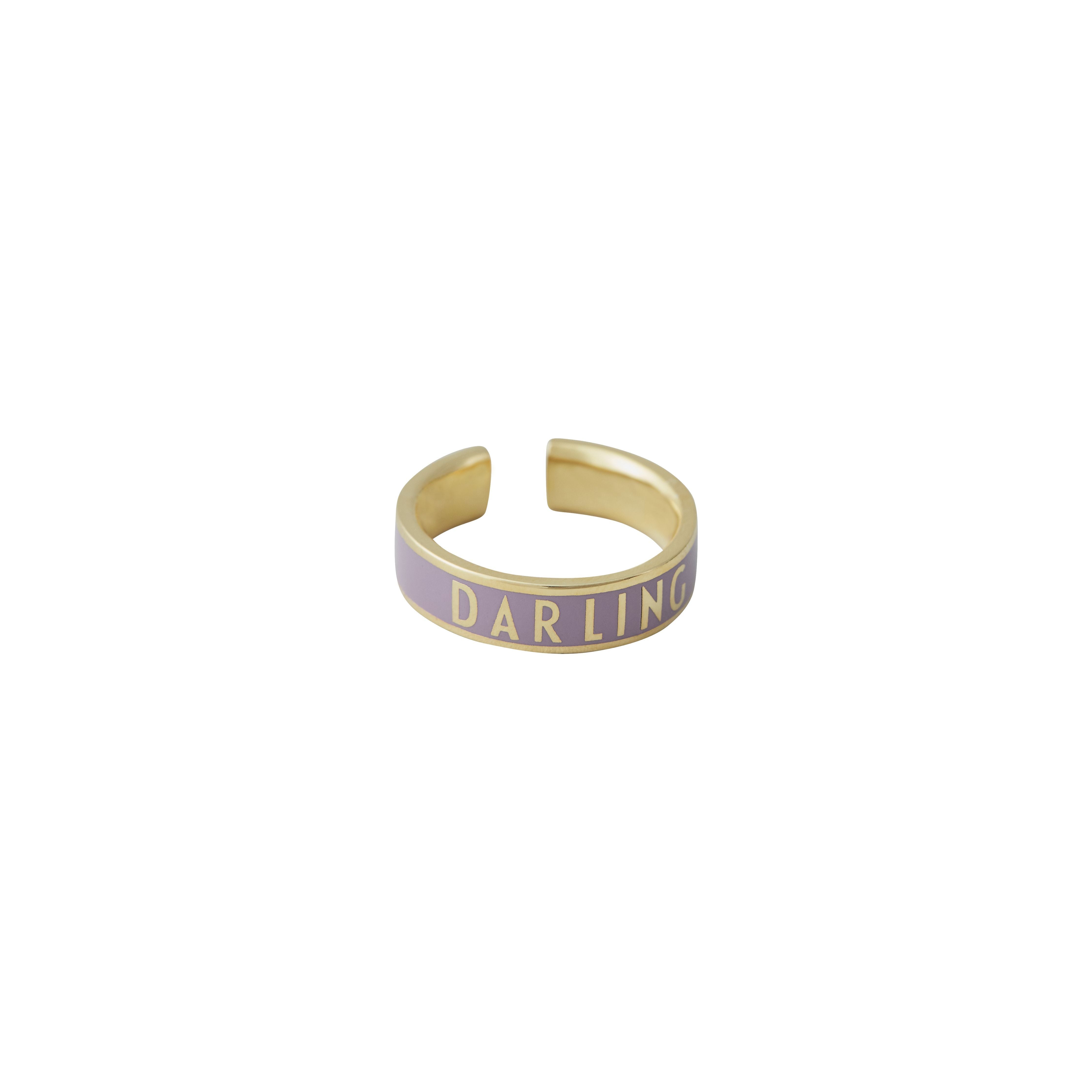 Letras de diseño Palabra anillo de caramelo Darling Brass Gold chapado, Violeta