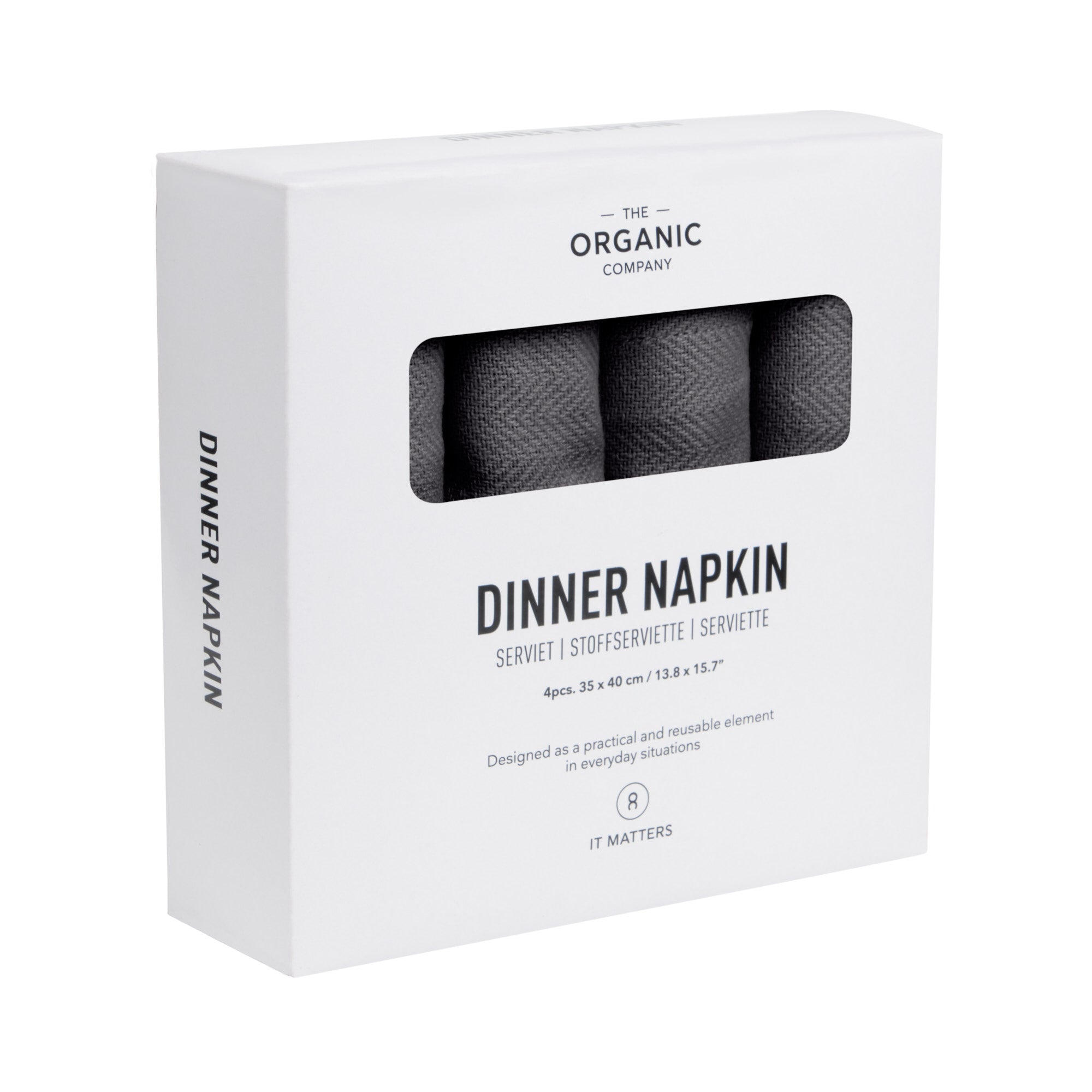 The Organic Company Middag Napkins, Dark Grey