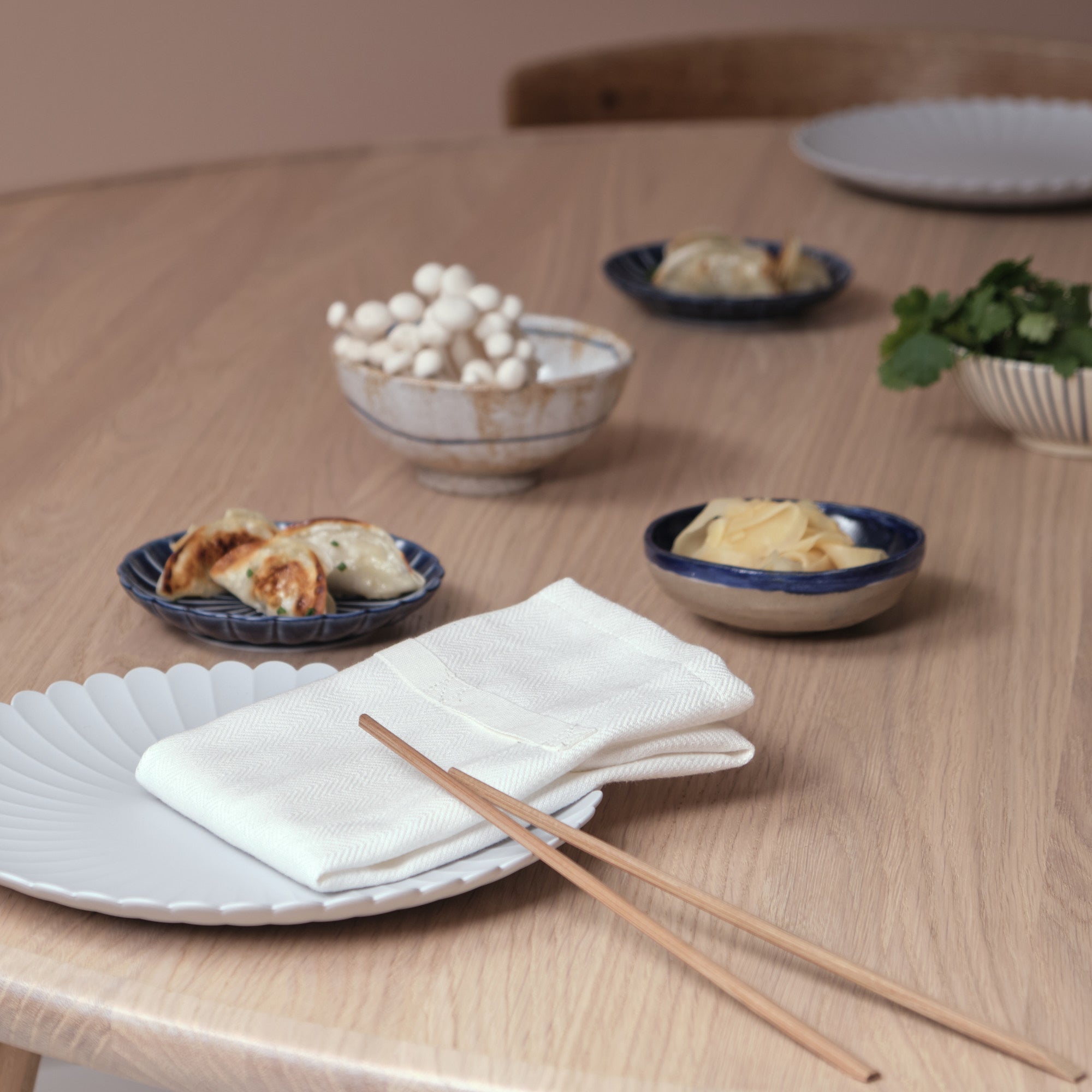 The Organic Company Serviettes de table Blanc naturel