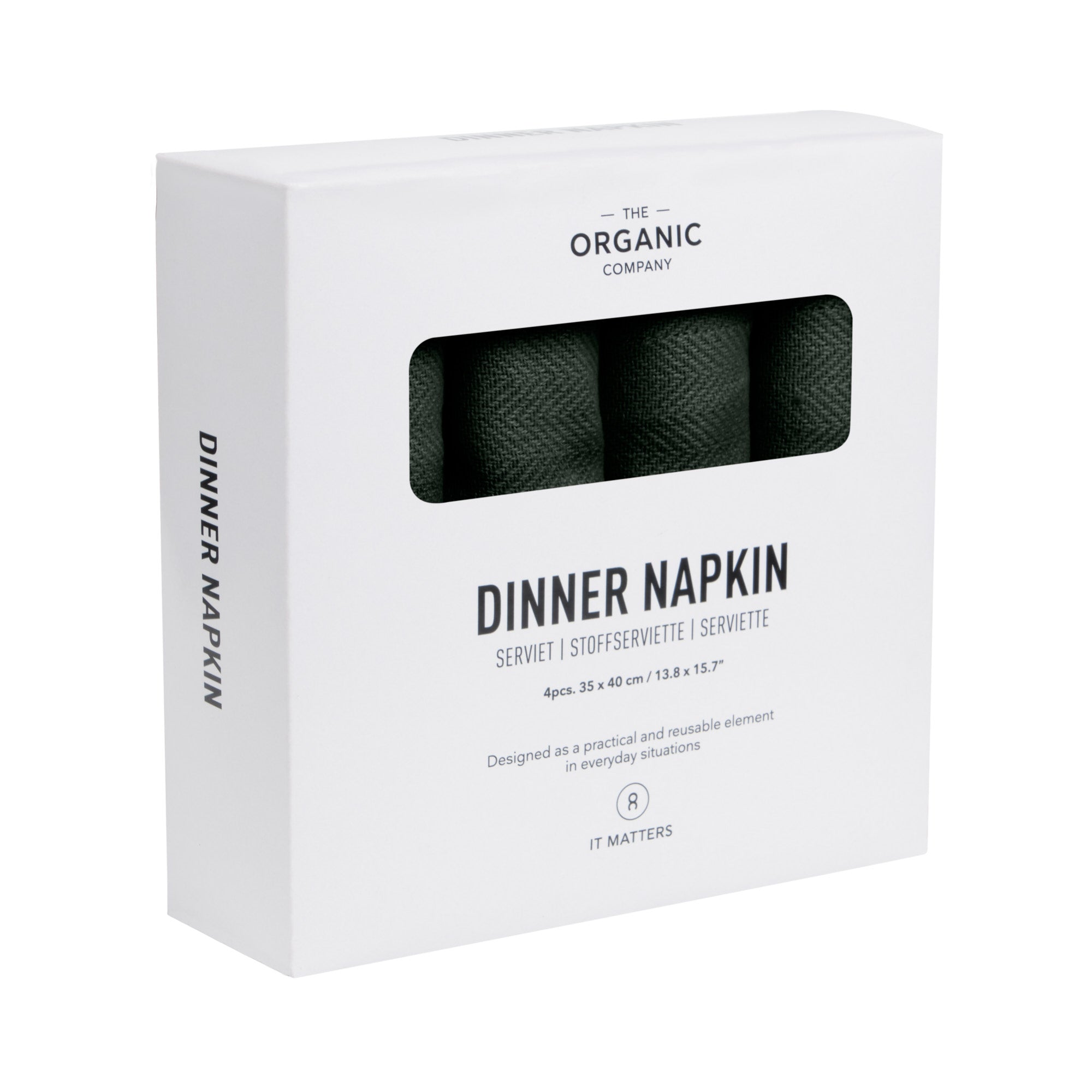 The Organic Company Dinner Napkins, Dark Green