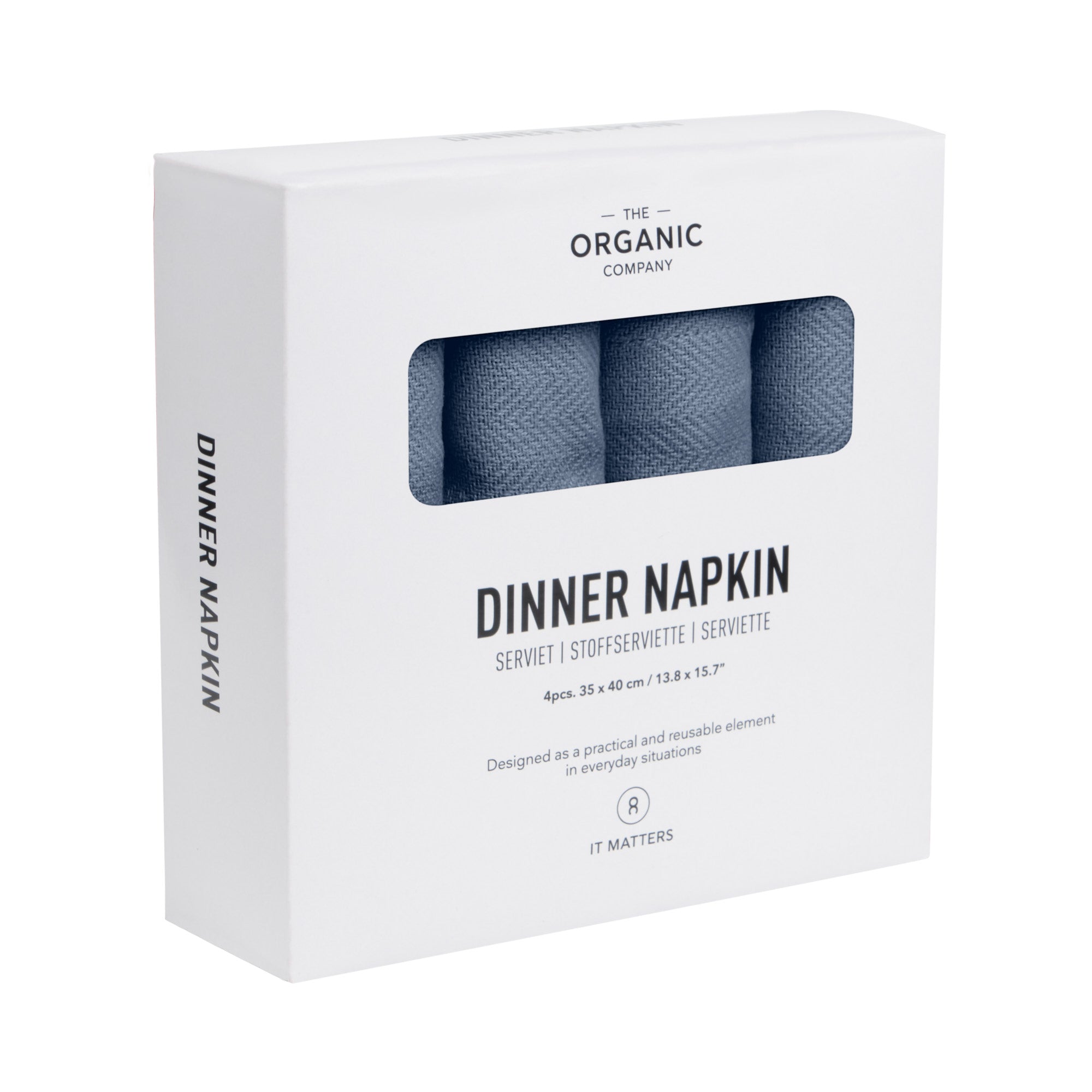 Orgaanisen yhtiön päivällinen Napkins, Grey Blue.