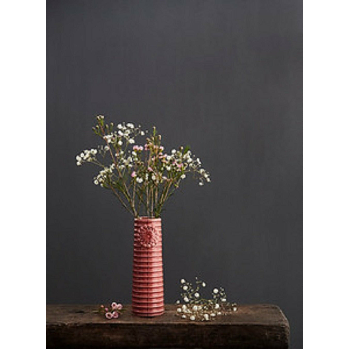 Dottir Pipanella -lijnen Vaas Dusty Rose, 15,2 cm