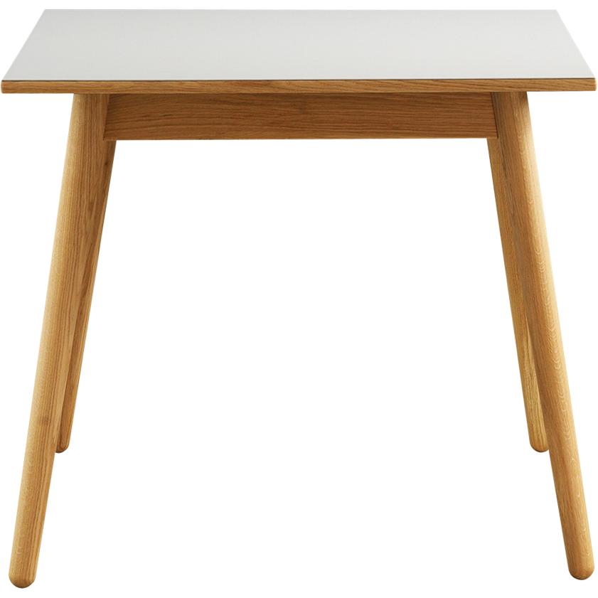 FDB Møbler C35 Table à manger hêtre, table de table en linoléum blanc, 82x82cm