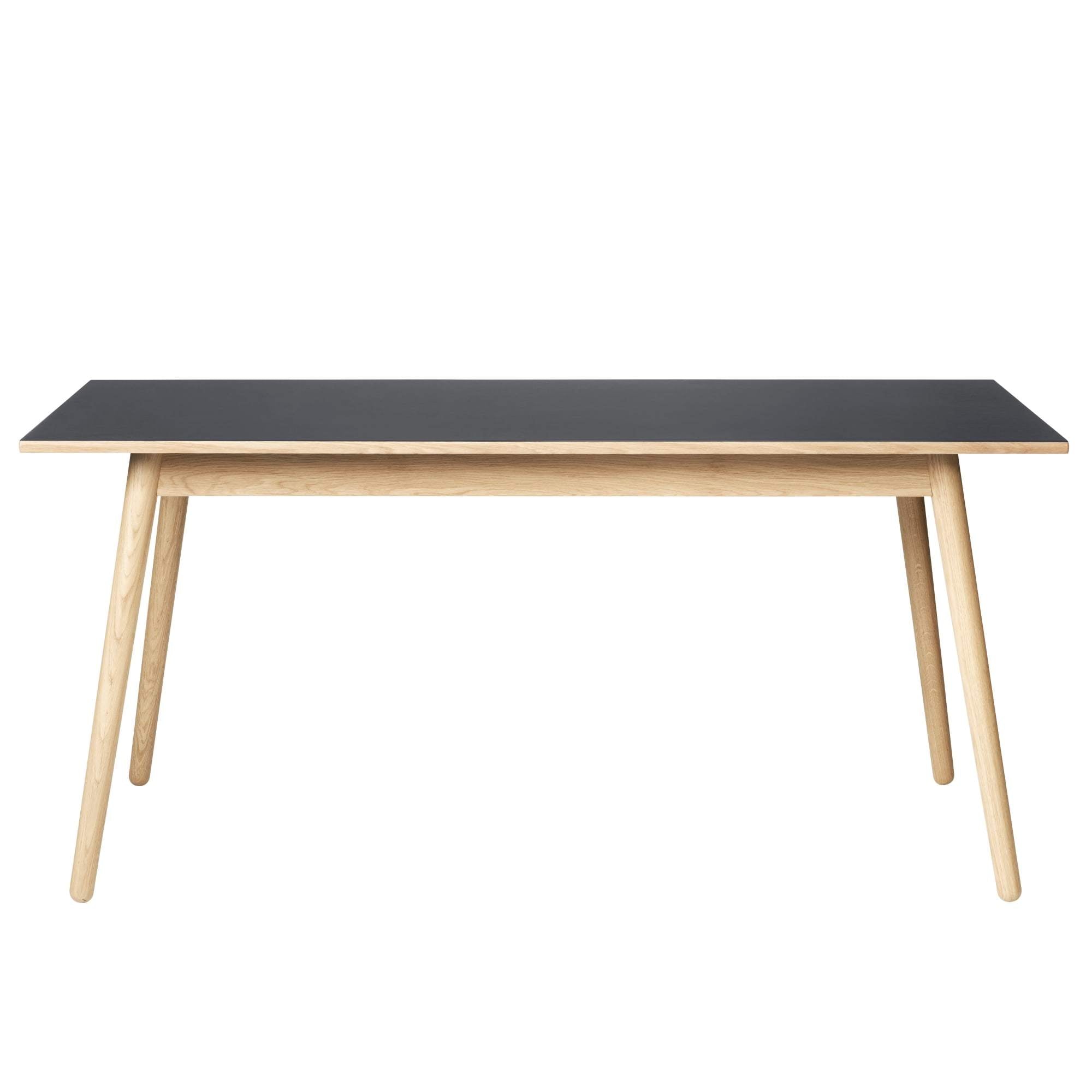 FDB Møbler C35 B Spisebordets eg, mørkegrå linoleum, 160 cm
