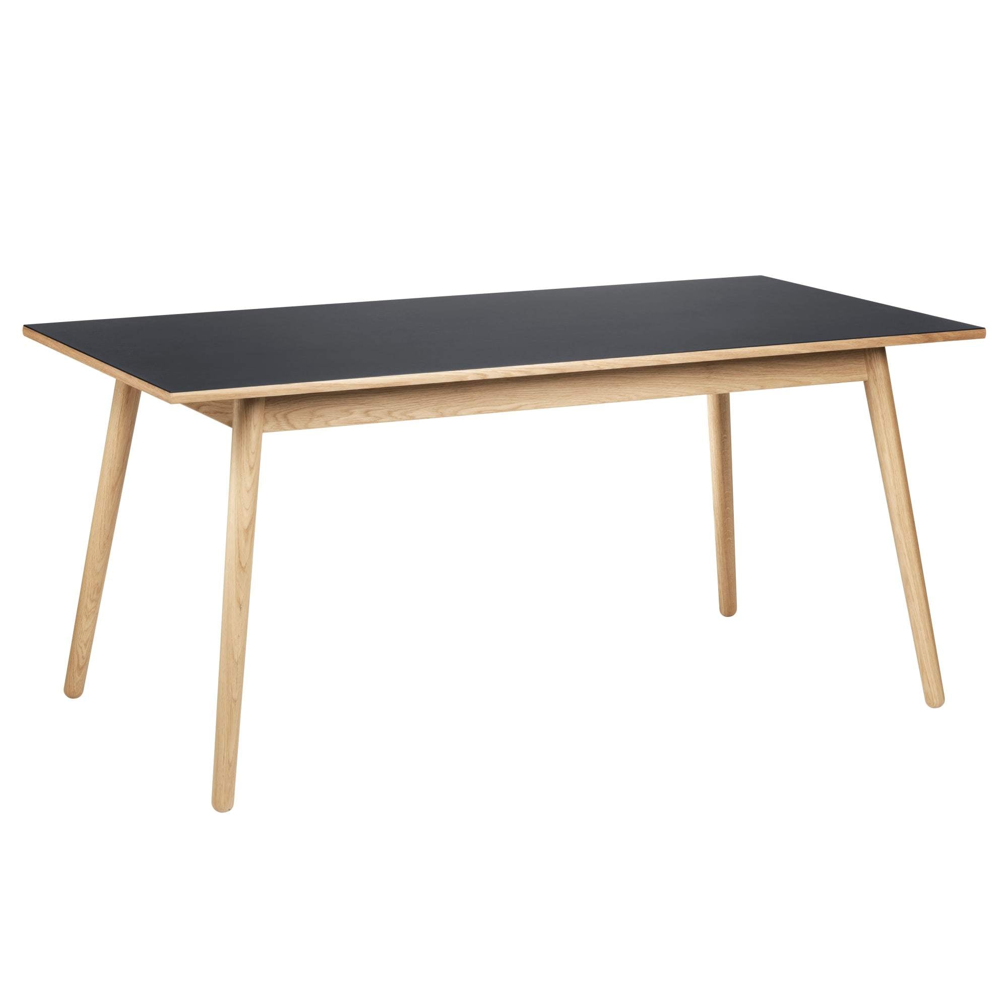 Fdb Møbler C35 B matbord ek, mörkgrå linoleum, 160 cm